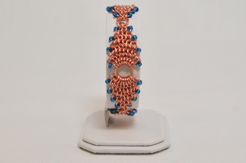 *Beaded European 4-in-1 Spear and Circle Bracelet in Copper Enameled Copper